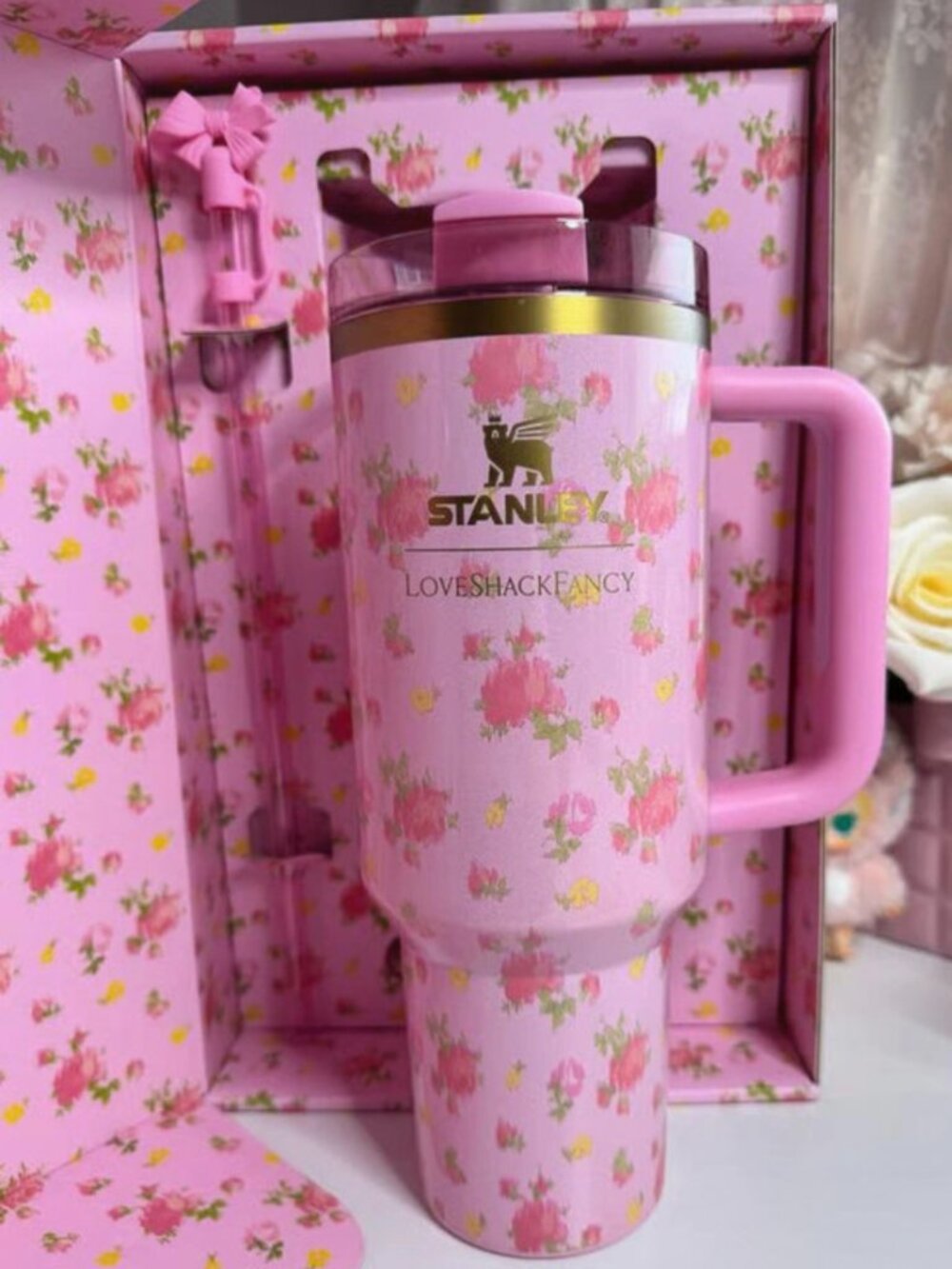 Stanley X Love Shack Fancy 40 oz Tumbler Limited Edition Ibiza Sunset Pink